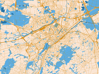 Fototapeta premium Mulhouse, France – city map
