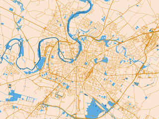 Obraz premium Street network map of Niort, France