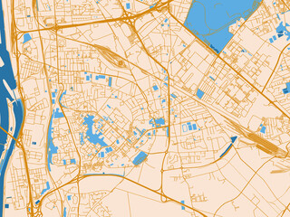 Fototapeta premium City cartography of Venissieux, France