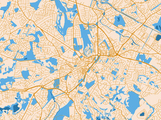 Fototapeta premium Road network map of Dudley, United Kingdom