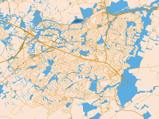 Fototapeta premium Street network map of East Kilbride, United Kingdom