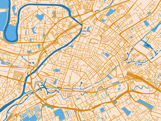 Obraz premium Infographic city map of Manchester Center, United Kingdom