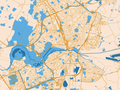 Urban map background of Peterborough, United Kingdom