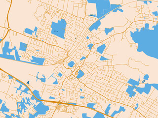 Obraz premium Simplified city layout of Rayleigh, United Kingdom