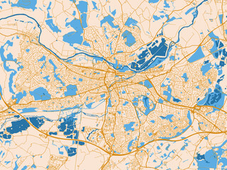 Fototapeta premium City street layout of Reading, United Kingdom