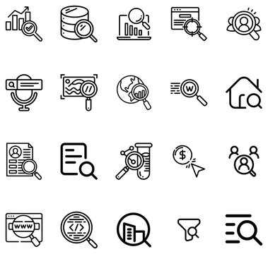 Collection of Outline Representing Search Analysis Data and Business Concepts magnifying