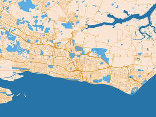 Fototapeta premium Street grid map of Southend-on-Sea, United Kingdom