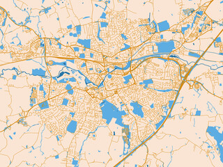 Fototapeta premium Street network map of Taunton, United Kingdom