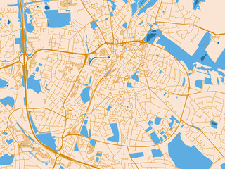 Obraz premium Graphic city map artwork of Walsall, United Kingdom