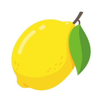 Vibrant Lemon with Green Leaf A Burst of Freshness and Zesty Flavor Illustration