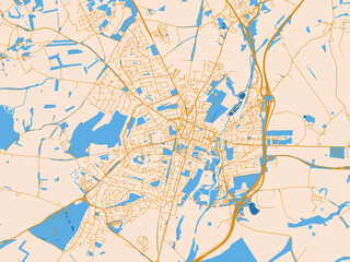 Obraz premium Graphic city map artwork of Winchester, United Kingdom