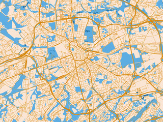 Fototapeta premium Urban planning style map of Bochum, Germany