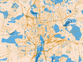 Obraz premium Urban cartographic illustration — Braunschweig, Germany