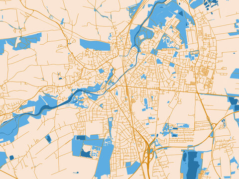 Street map of Dachau, Germany