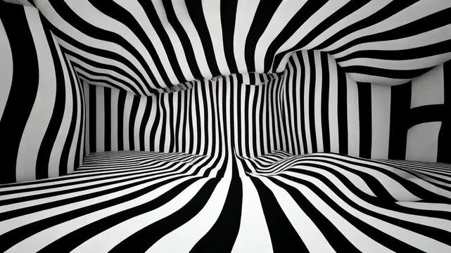 Black and white striped optical illusion.