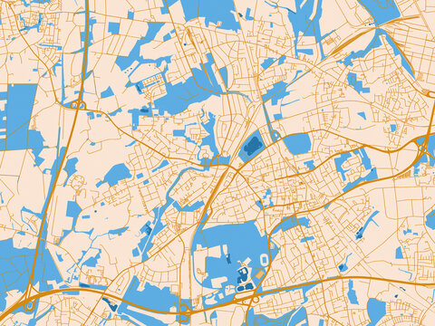 Urban map background of Gladbeck, Germany