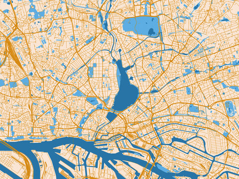 Hamburg Germany city map poster