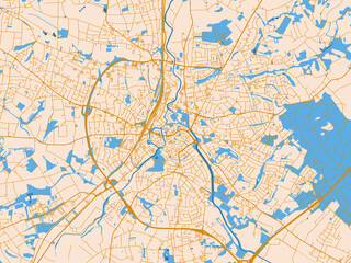 Naklejka premium City street layout of Herford, Germany