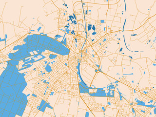 Naklejka premium Street grid map of Kleve, Germany