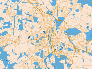 Obraz premium Urban map poster — Luneberg, Germany