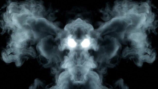 Smoke forming a creature with eyes.
