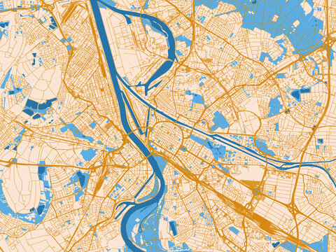 Street grid map of Mannheim, Germany