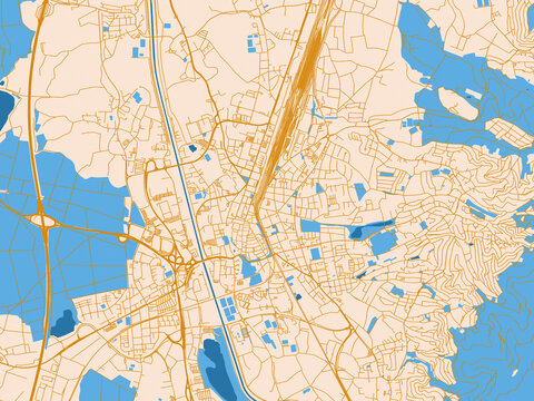 Street map of Offenburg, Germany