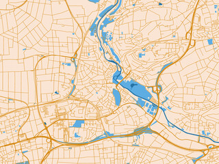 Fototapeta premium Road network map of Waiblingen, Germany