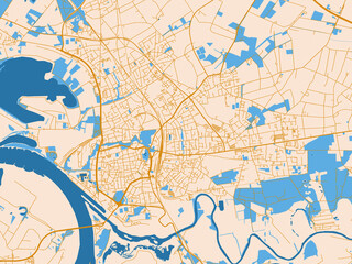 Fototapeta premium Wesel street grid map, Germany