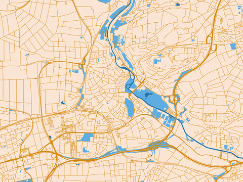 Road network map of Waiblingen, Germany