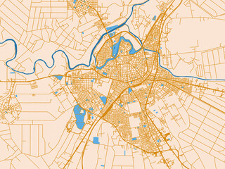 Fototapeta premium City layout map of Larisa, Greece