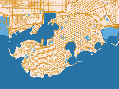 Urban grid map &mdash; Piraeus, Greece