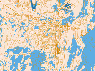 Fototapeta premium Clean urban street map of Zalaegerszeg, Hungary
