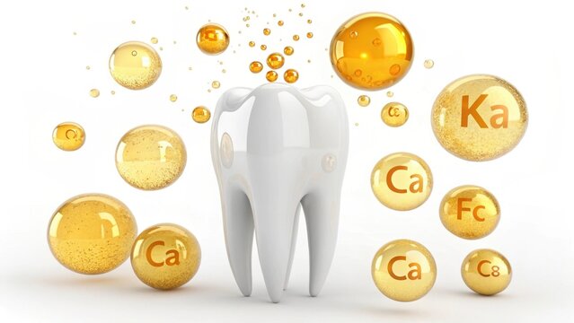 Tooth with calcium and mineral bubbles