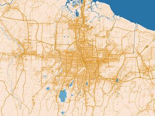 Fototapeta premium Urban map poster — Medan, Indonesia