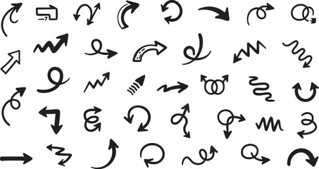 Fototapeta premium Hand-Drawn Vintage Arrow Doodle Collection Vector Set