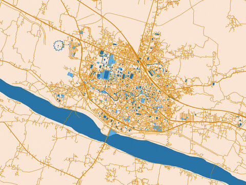 City plan map of Barddhaman, India