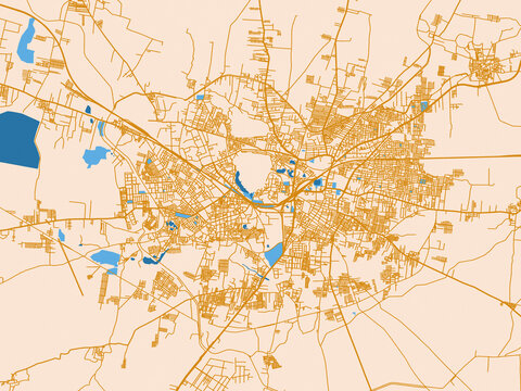 Simplified city layout of Bellary, India