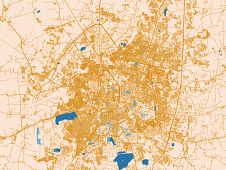 Fototapeta premium Urban map of Indore, India