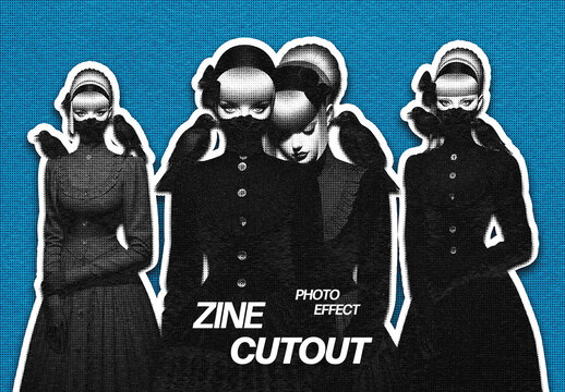 Zine Cutout Photo Effect Mockup