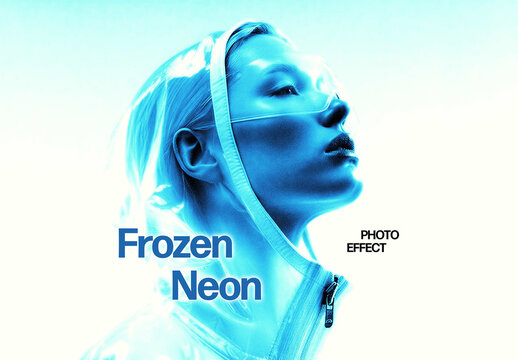 Frozen Neon Photo Effect Mockup