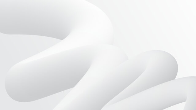 White grey blurry fluid wave. geometric compositions with gradient 3d flow shape. Innovation modern background for cover, banner, landing page.