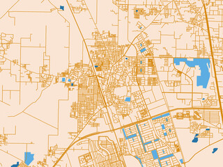 Naklejka premium City cartography of Narela, India