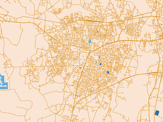 Fototapeta premium Urban cartographic illustration — Purnia, India