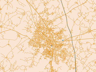 Fototapeta premium Cartographic city illustration of Raebareli, India