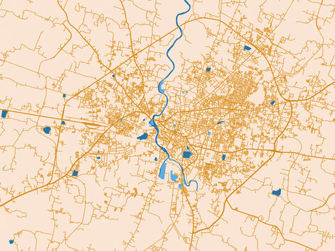 Urban cartographic illustration &mdash; Rewa, India