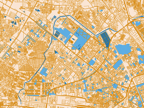 City grid layout map &mdash; Rohini, India