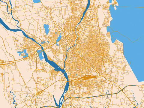 Siliguri street grid map, India