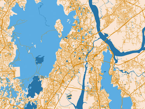 City plan map of Thane, India