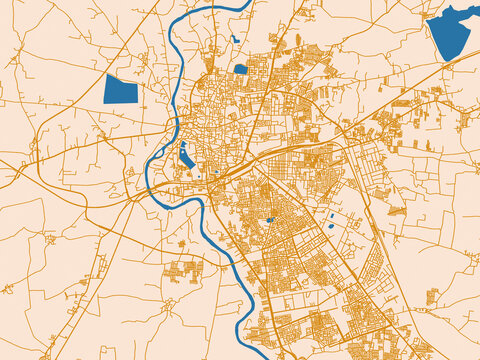 City grid layout map &mdash; Ujjain, India
